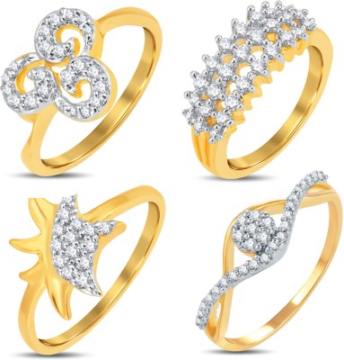 Sukkhi Alloy Cubic Zirconia Gold Plated Ring Set