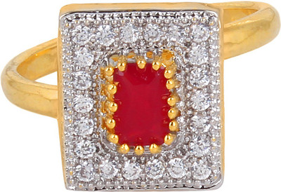 NAVYA Alloy Cubic Zirconia Gold Plated Ring