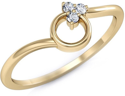 

Kataria Jewellers The Denyse American Diamond 92.5 BIS Hallmarked Silver Ring, Yellow