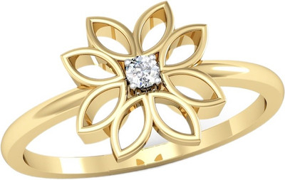 

Kataria Jewellers The Zuria American Diamond 92.5 BIS Hallmarked Silver Ring, Yellow