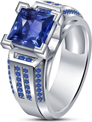 

Anopchand Tilokchand Jewellers Engagement & Wedding Sterling Silver Sapphire Gold-plated Plated Ring, White