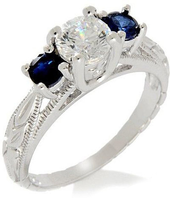 37% OFF on Kirati Silver Cubic Zirconia Platinum Plated Ring