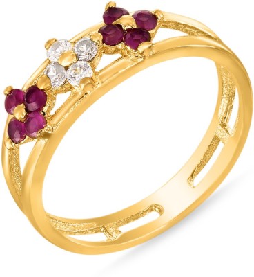 mahi Classically Feminine Alloy, Brass Zircon, Ruby Gold Plated Ring