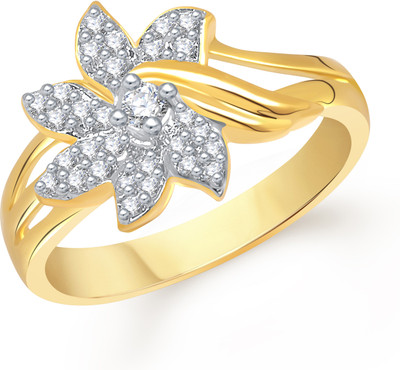 85% OFF on VK Jewels Lily Flower Shaped for Women and Girls Alloy Cubic Zirconia Gold Plated Ring
