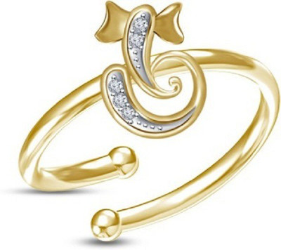 

Vorra Fashion Shree Ganesha Ring Sterling Silver Cubic Zirconia Gold-plated Plated Ring, Yellow