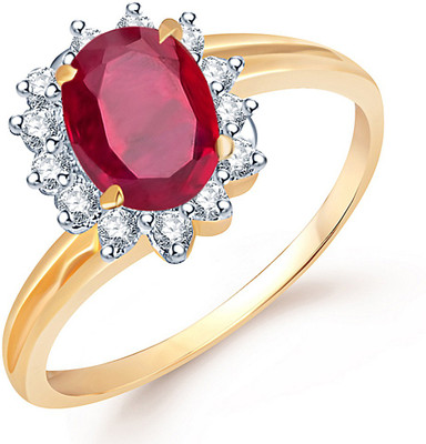 

Sukkhi Modern Alloy Cubic Zirconia Gold-plated, Rhodium Plated Ring, Gold;maroon