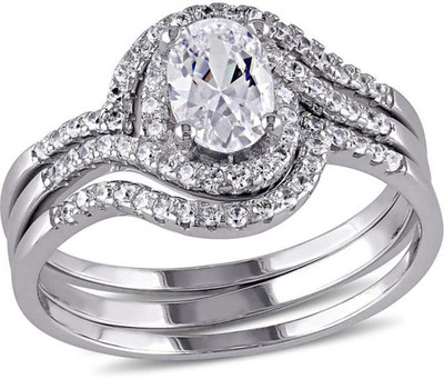 

Kiara Jewellery Sterling Silver Swarovski Zirconia Rhodium Plated Ring, White