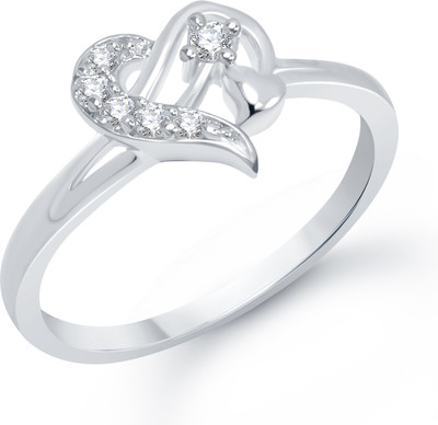VK Jewels Sterling Heart Shaped for Women and Girls Alloy Cubic Zirconia Rhodium Plated Ring