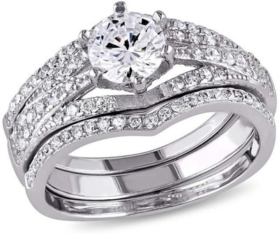 

Kiara Jewellery Sterling Silver Swarovski Zirconia Rhodium Plated Ring, White