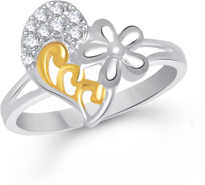 

VK Jewels Flower with Heart Alloy Cubic Zirconia Gold-plated Plated Ring
