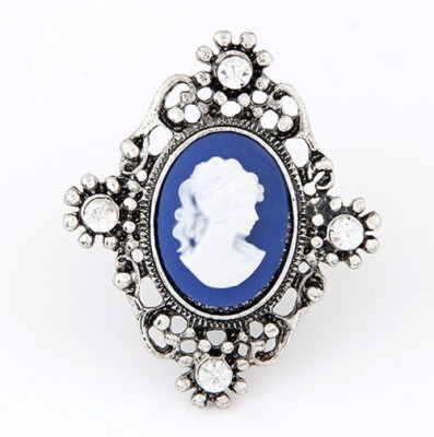 Cinderella Collection By Shining Diva Blue & Silver CZ Alloy Ring