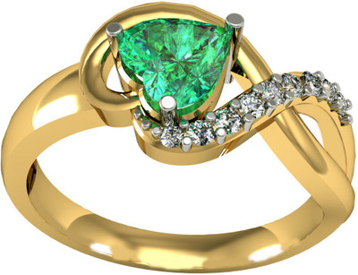 

Suvarnadeep Silver Swarovski Crystal Gold-plated Plated Ring, Yellow