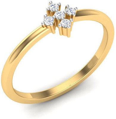 

Kataria Jewellers The Damiana American Diamond 92.5 BIS Hallmarked Silver Ring, Yellow