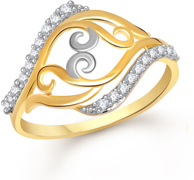 

Meenaz Exclusive Lovely Design Gold & Rhodium Alloy Cubic Zirconia Ring