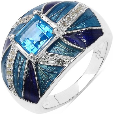 Johareez Sterling Silver Topaz Sterling Silver Plated Ring