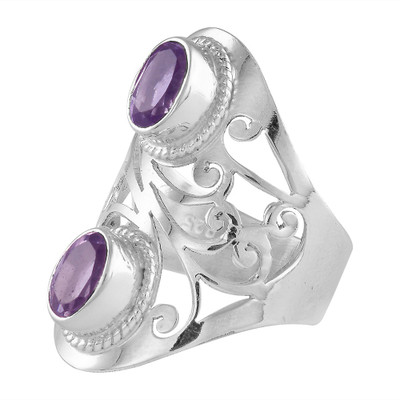 

Zivah Purple Gemstone Sterling Silver Amethyst Ring