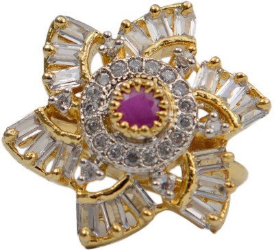 Taj Pearl Designer Alloy Gold Plated Ring