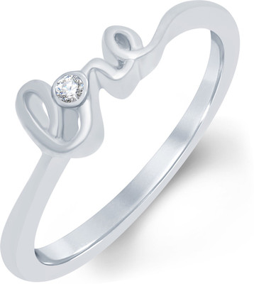 

Tarama Sterling Silver Swarovski Zirconia Silver Plated Ring, White