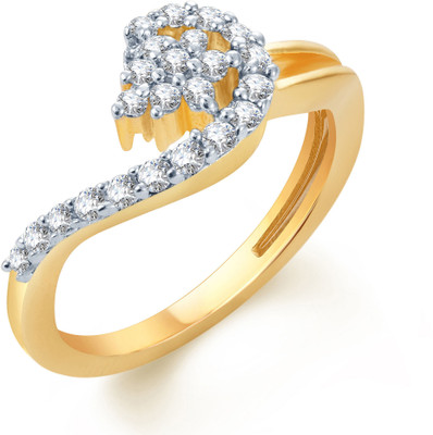 

Sukkhi Delightful Alloy Cubic Zirconia Gold-plated, Rhodium Plated Ring, Gold;white