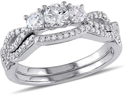 

Kiara Jewellery Sterling Silver Swarovski Zirconia Rhodium Plated Ring, White