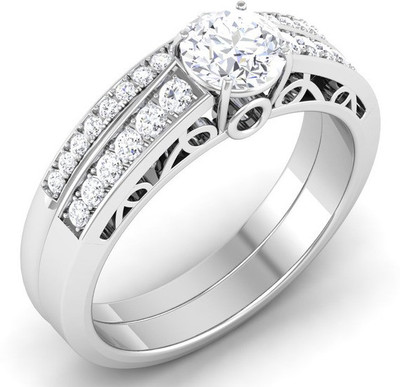 

Kiara Jewellery Silver Cubic Zirconia Rhodium Plated Ring, White