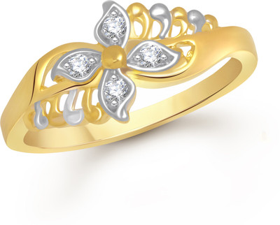 

VK Jewels Four Petal Alloy Cubic Zirconia Gold-plated Plated Ring