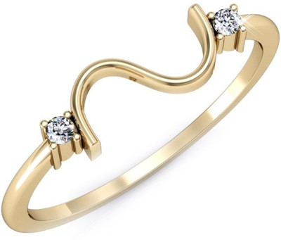 

Kataria Jewellers The Roux American Diamond 92.5 BIS Hallmarked Silver Ring, Yellow