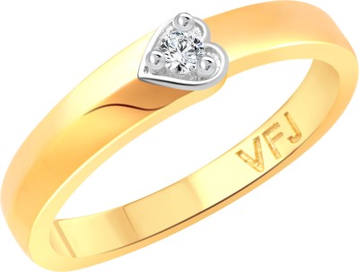 VIGHNAHARTA Dreaming Heart Band Alloy Cubic Zirconia Gold Plated Ring