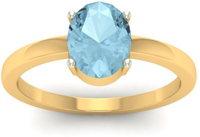 

Jewels5 Primrose Aqua 14kt Aquamarine Yellow Gold ring(Rhodium Plated)