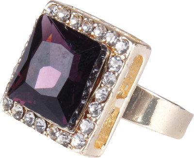 

Pink Rose Exotic Charm Alloy Ring, Purple