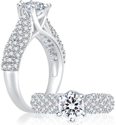 

Sukkhi Cluster Alloy Cubic Zirconia Rhodium Plated Ring, White