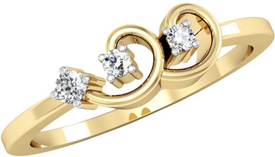 

Kataria Jewellers The Eglantina American Diamond 92.5 BIS Hallmarked Silver Ring, Yellow