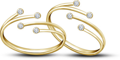 33% OFF on Kirati New Stylish Design valentine Day Gift Sterling Silver Cubic Zirconia Gold Plated Toe Ring