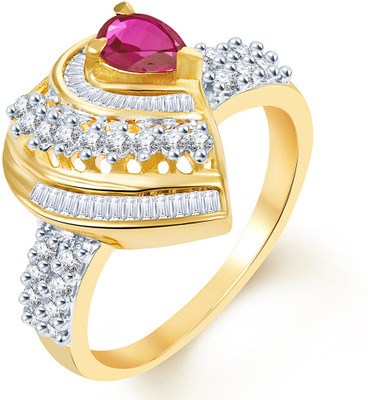 

Sukkhi Bewitching Alloy Cubic Zirconia Gold-plated, Rhodium Plated Ring, Gold;white