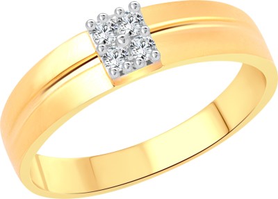 VIGHNAHARTA Four Stone Band Alloy Cubic Zirconia Gold Plated Ring