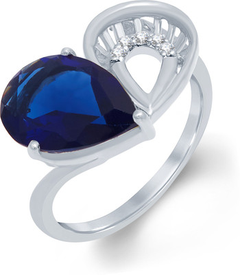 

Tarama Sterling Silver Swarovski Zirconia Silver Plated Ring, White