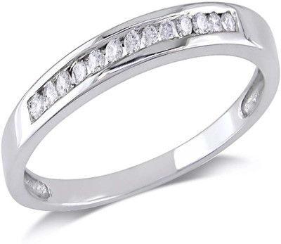 

AG Jewellery Real Diamond Fashion SR0209 Sterling Silver Diamond Silver Plated Ring, White