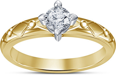 

Vorra Fashion Solitaire Sterling Silver Cubic Zirconia Gold-plated Plated Ring, Yellow