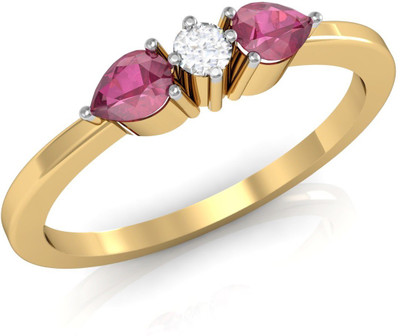 

Vachya Glory 14kt Diamond, Ruby Yellow Gold ring(Yellow Gold Plated)