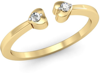 

Kataria Jewellers American Diamonds Hearts Valentines 92.5 BIS Hallmarked Silver Ring, Yellow
