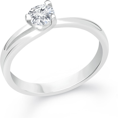 

VK Jewels Solitaire Alloy Cubic Zirconia Rhodium Plated Ring, Silver