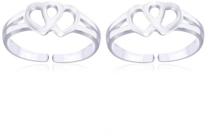 14% OFF on TARAASH Double Heart Sterling Silver Toe Ring
