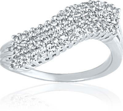 61% OFF on Mahi Bright Array Alloy, Brass Cubic Zirconia Rhodium Plated Ring