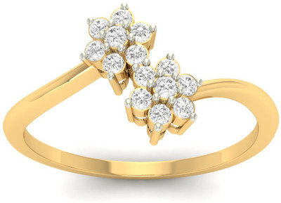 

Jewels5 Glossy Abelia 18kt Diamond Yellow Gold ring(Rhodium Plated)