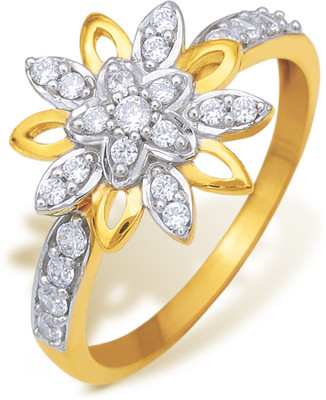 5% OFF on Ishtaa Beautiful Star 18kt Cubic Zirconia Yellow Gold ring(Yellow Gold Plated)
