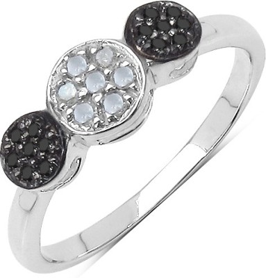 Johareez Sterling Silver Diamond Sterling Silver Plated Ring