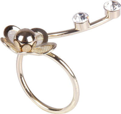 

Pink Rose Exotic Floral Alloy Ring, Gold