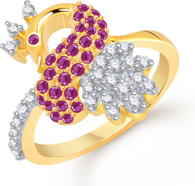 89% OFF on VK Jewels Wonderful Mayur Shaped for Women and Girls Alloy Cubic Zirconia Gold Plated Ring