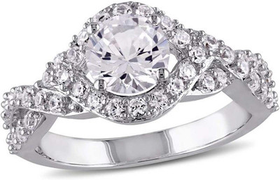 

Kiara Jewellery Sterling Silver Swarovski Zirconia Rhodium Plated Ring, White