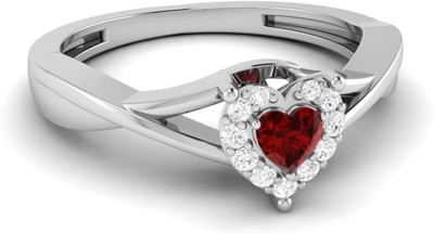 

Parshva Diam Silver Sapphire Gold-plated Plated Ring, White